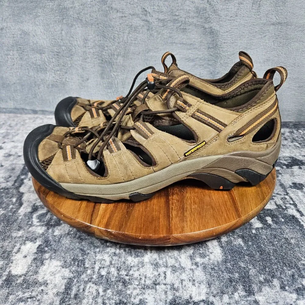 Keen Arroyo II Brown Leather Hiking Sandals Men's 11.5 Waterproof Arch Support